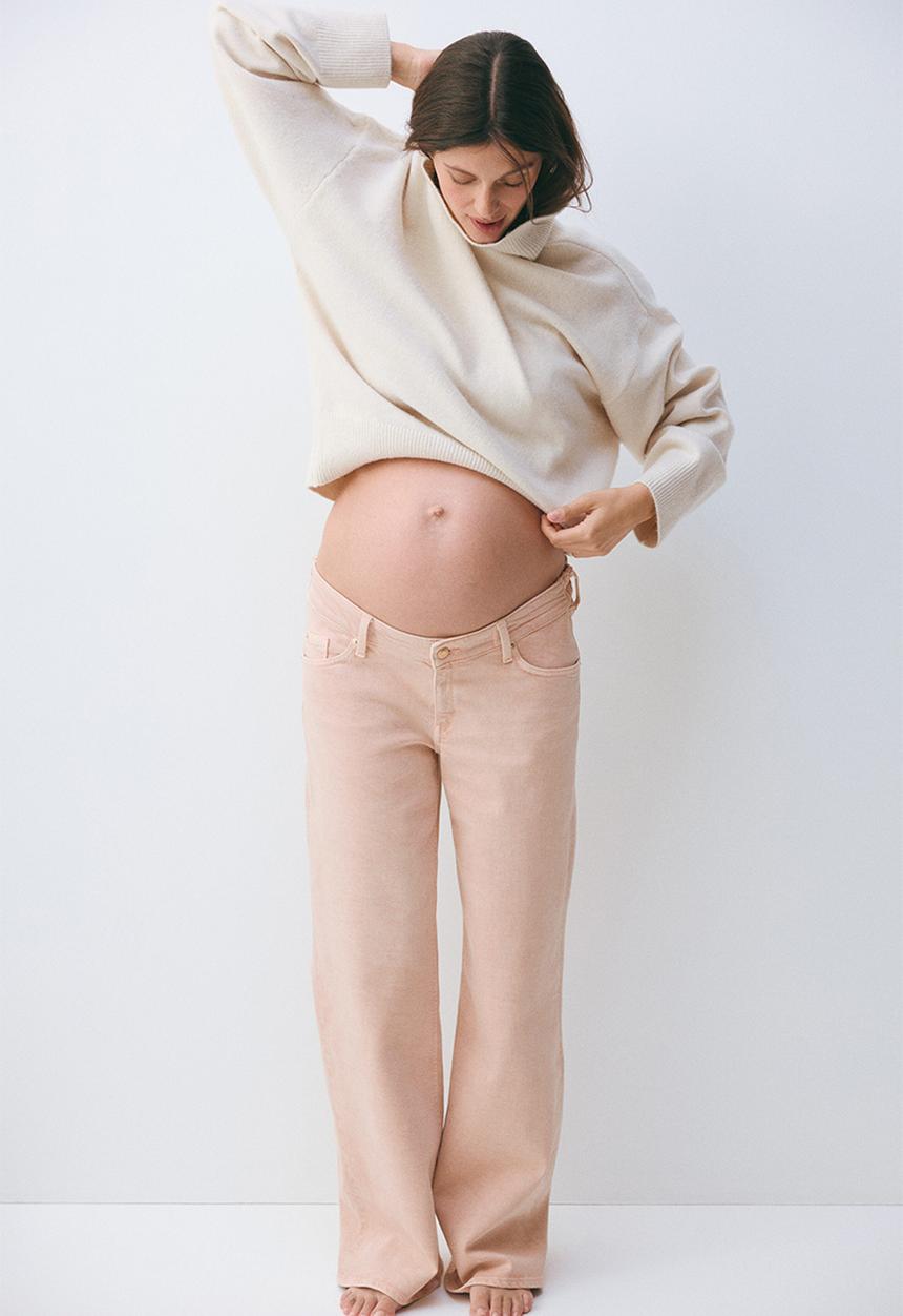 H&M - Mama before & after wide jeans - powder pink