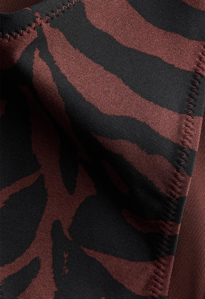 H&M - Tie tanga bikini bottoms - dark brown/zebra print