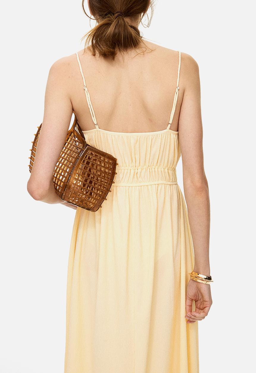 H&M - Crinkled jersey dress - yellow
