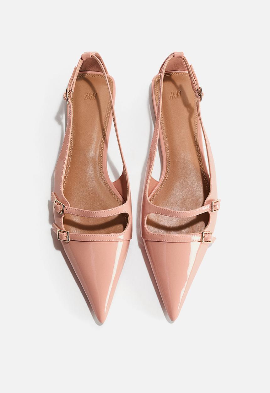 H&M - Patent slingbacks - peach pink
