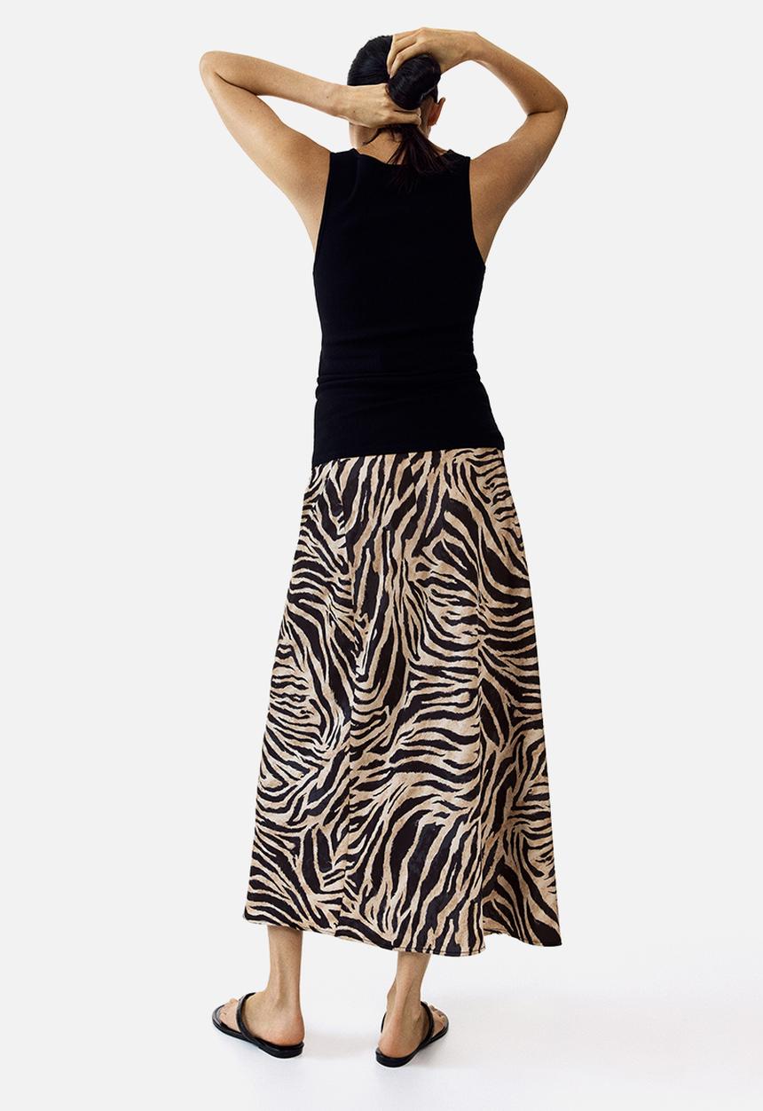 H&M - Mama midi skirt - beige/zebra print