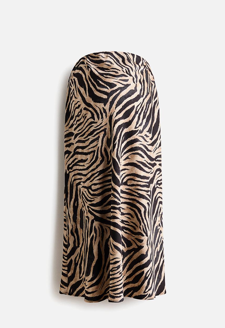 H&M - Mama midi skirt - beige/zebra print