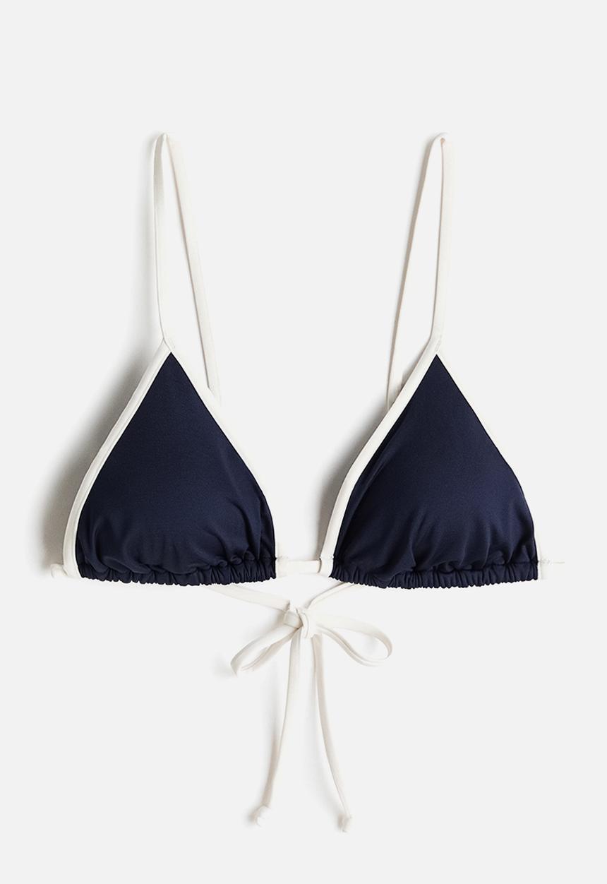 H&M - Padded triangle bikini top - navy blue