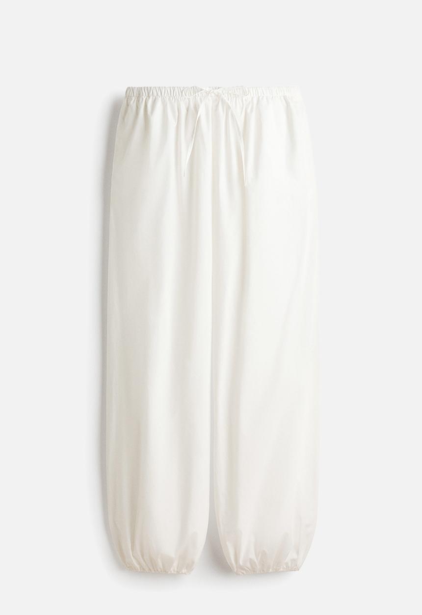 H&M - Cotton balloon trousers - ivory
