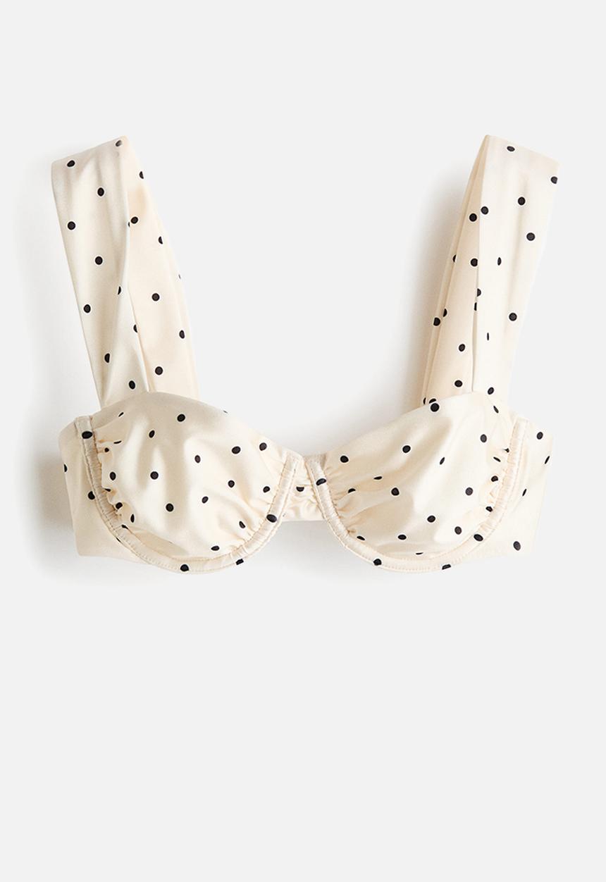 H&M - Balconette bikini top - cream/spotted
