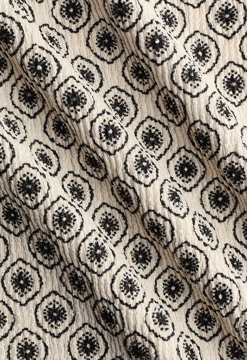 H&M - Textured jersey trousers - light beige/patterned