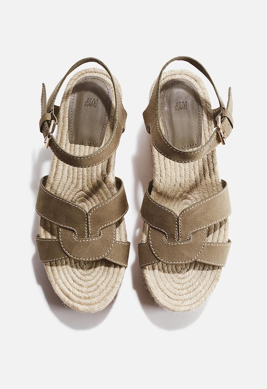 H&M - Wedge-heeled espadrilles - khaki green