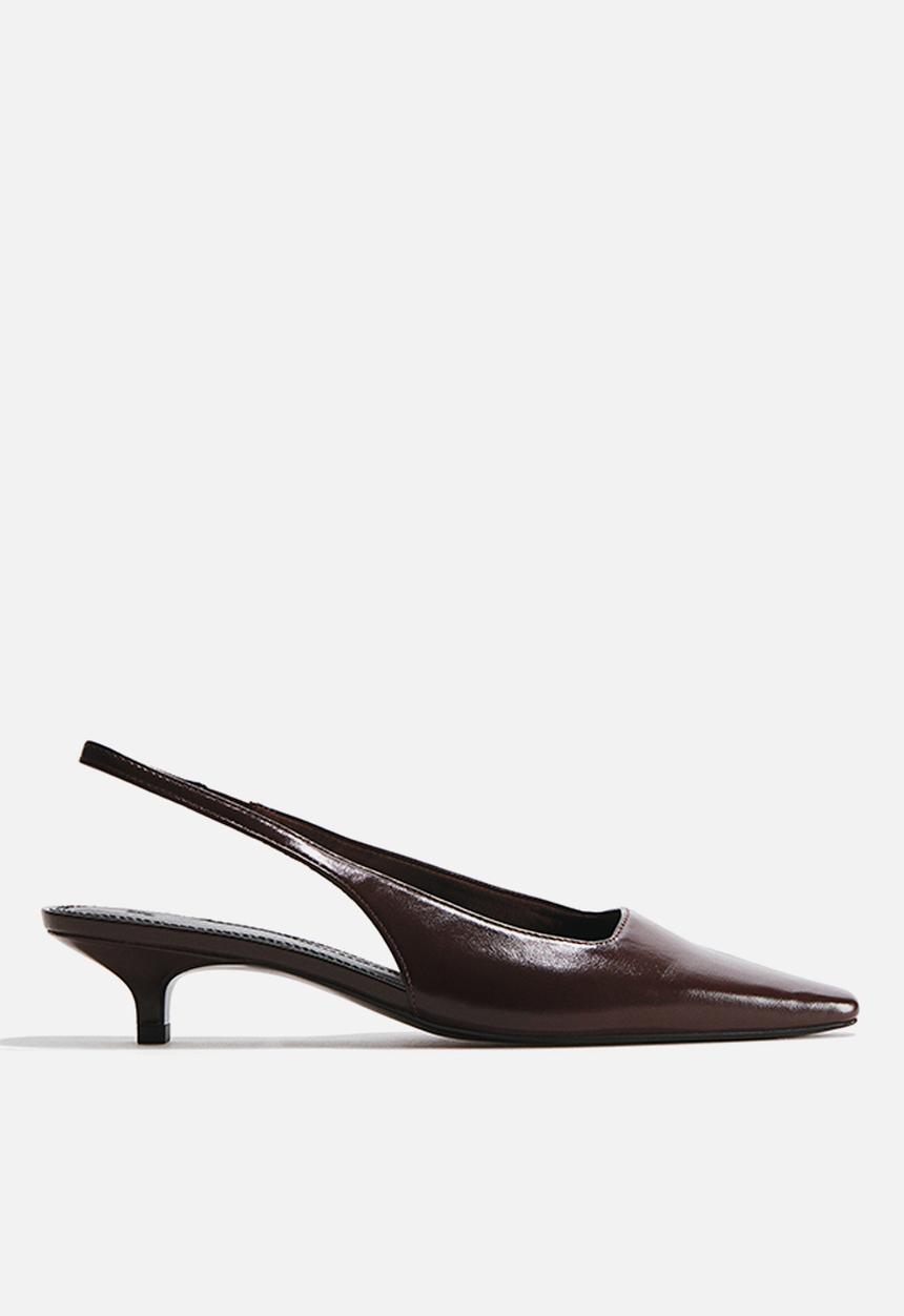 H&M - Kitten-heeled slingbacks - dark brown