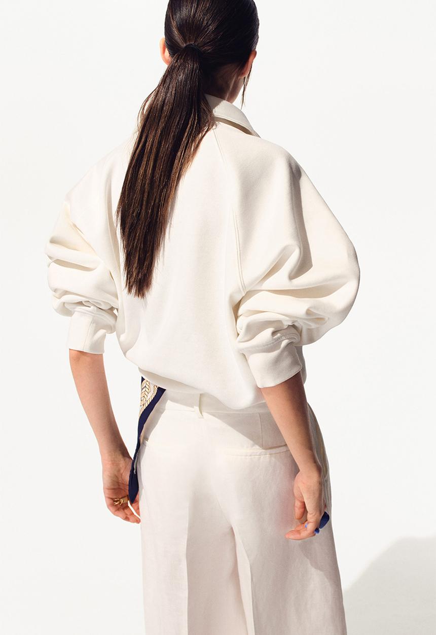 H&M - Wide linen-blend culottes - ivory