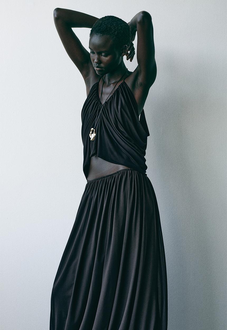 H&M - Draped strappy top - dark brown