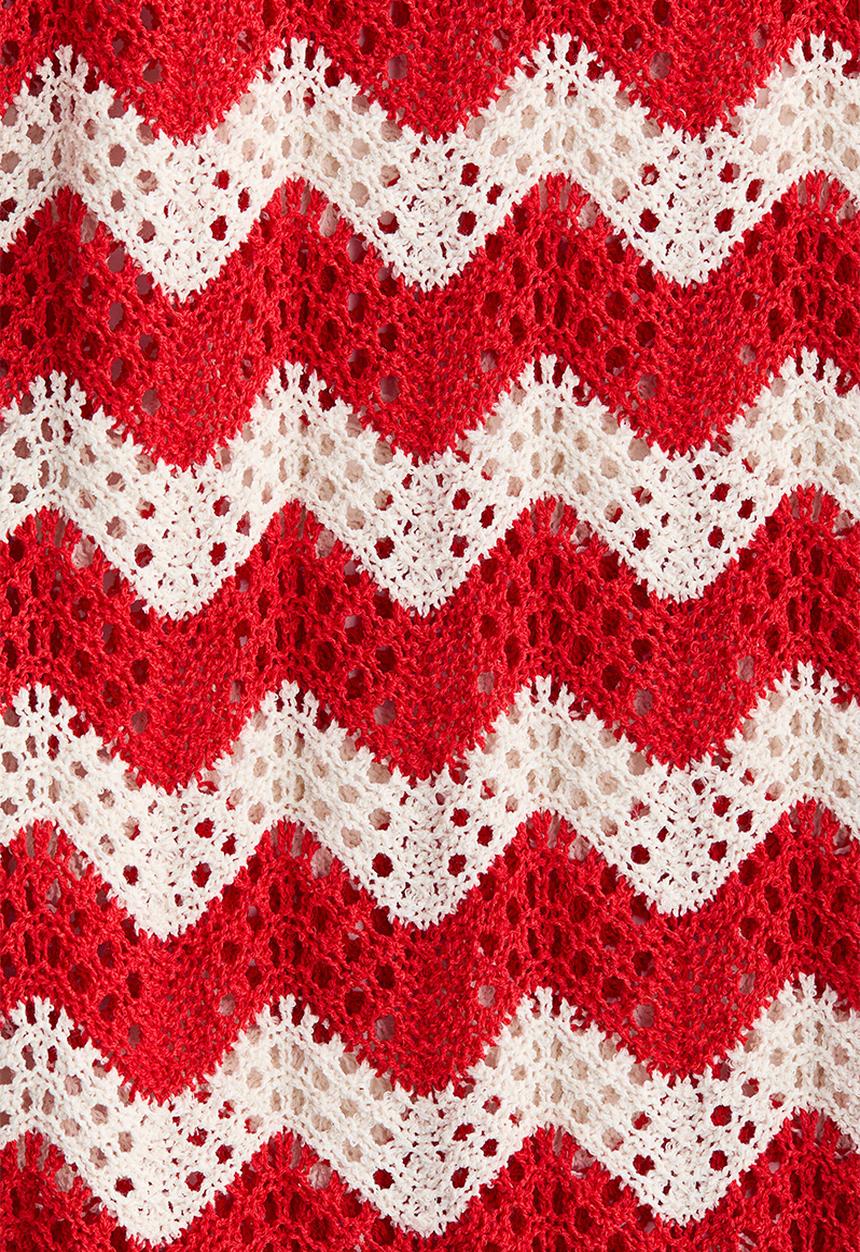 H&M - Crochet-look jacquard jersey trousers - white/red striped