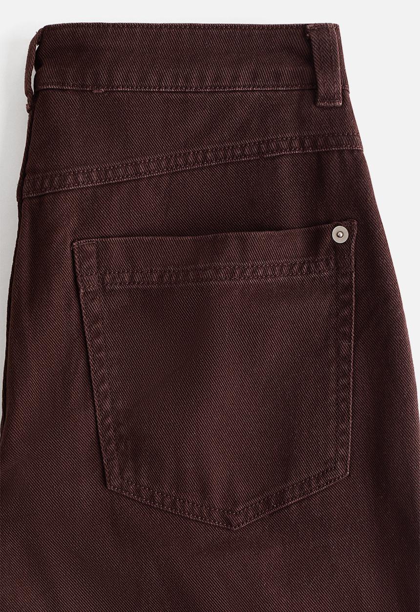 H&M - Wide twill trousers - dark brown