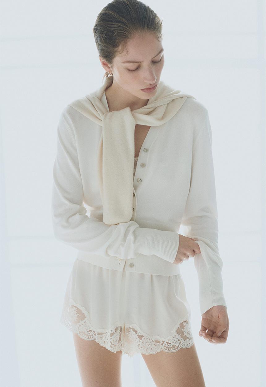 H&M - Fine-knit cardigan - white