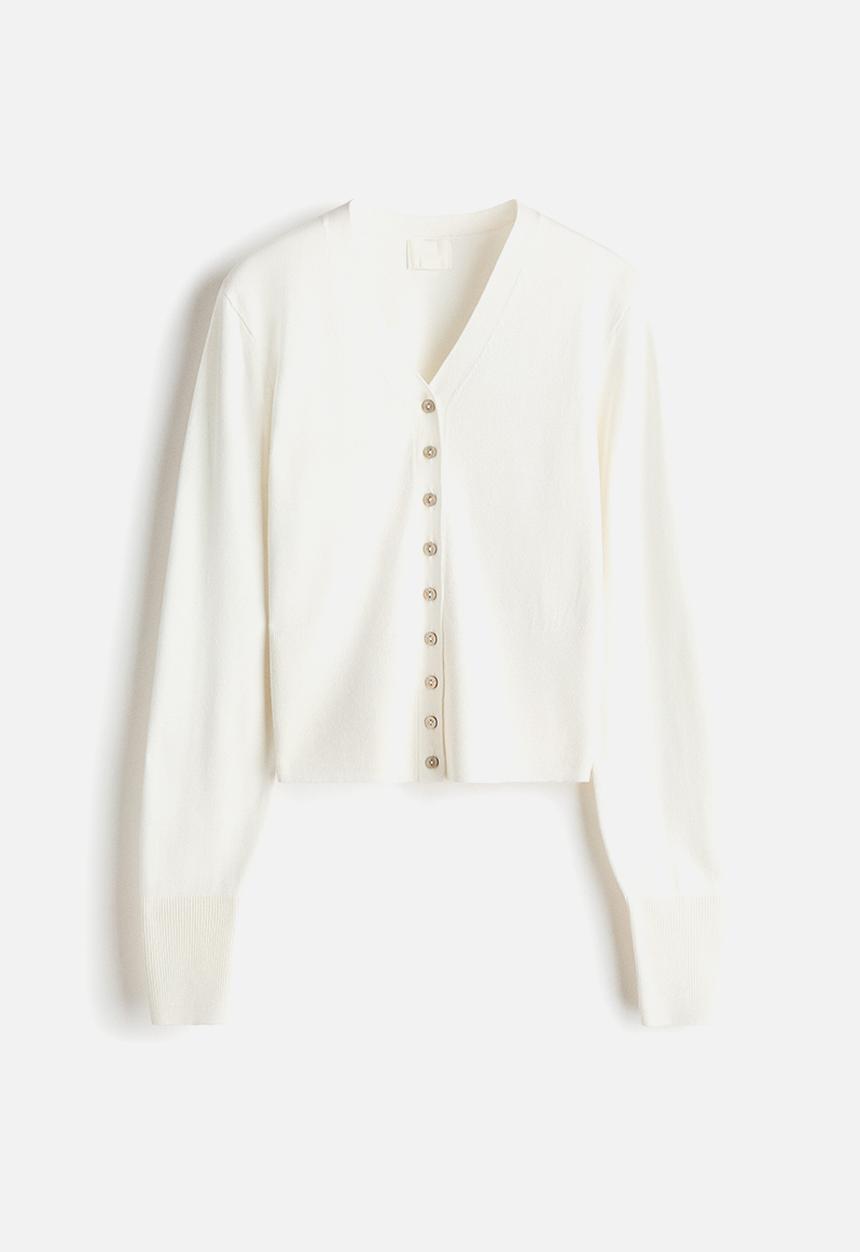 H&M - Fine-knit cardigan - white