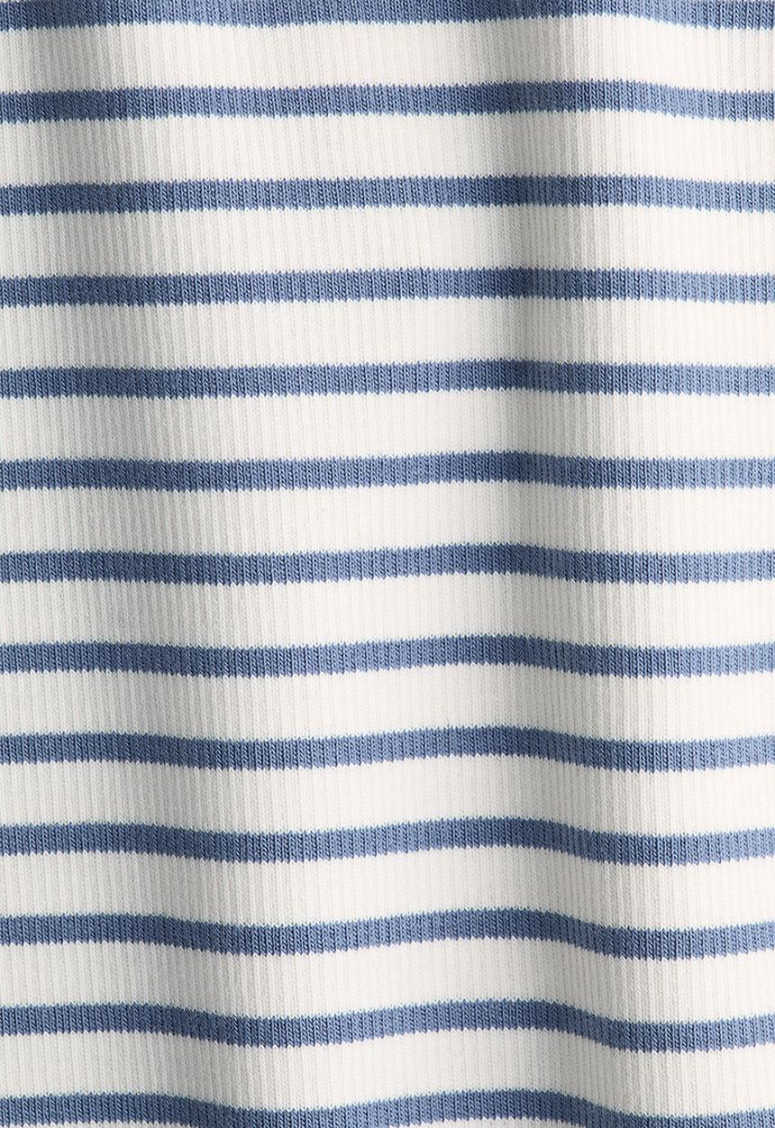 H&M - Ribbed strappy top - light blue/striped