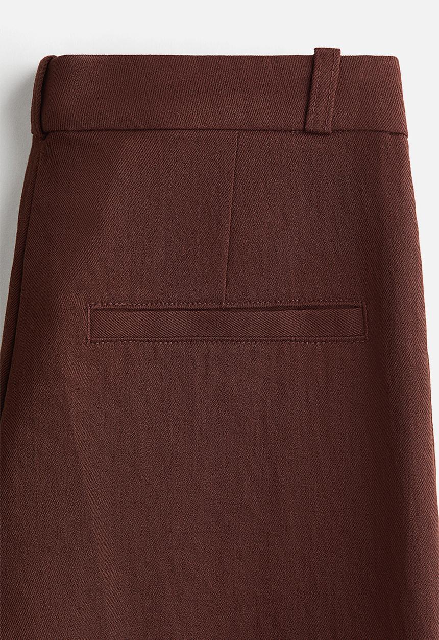 H&M - Wide tailored trousers - dark rust brown