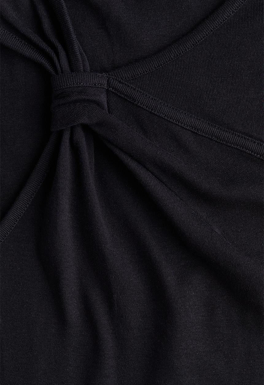 H&M - Link-detail cotton top - black