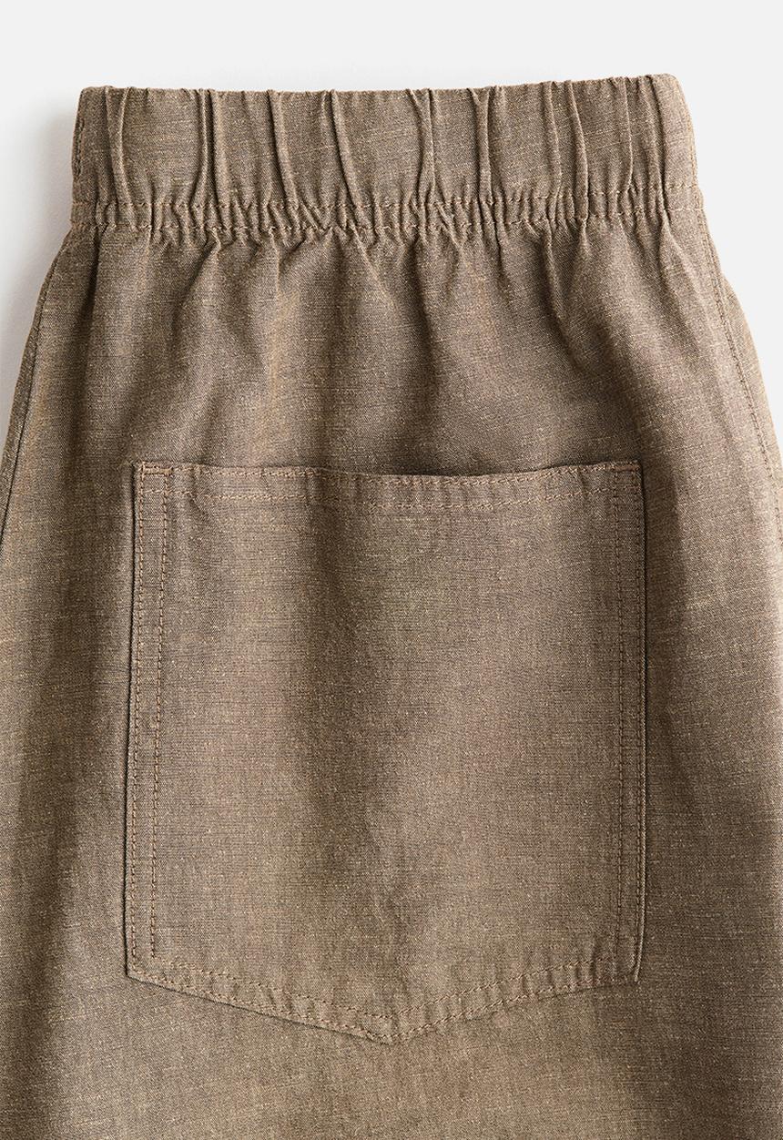 H&M - Straight drawstring trousers - dark beige