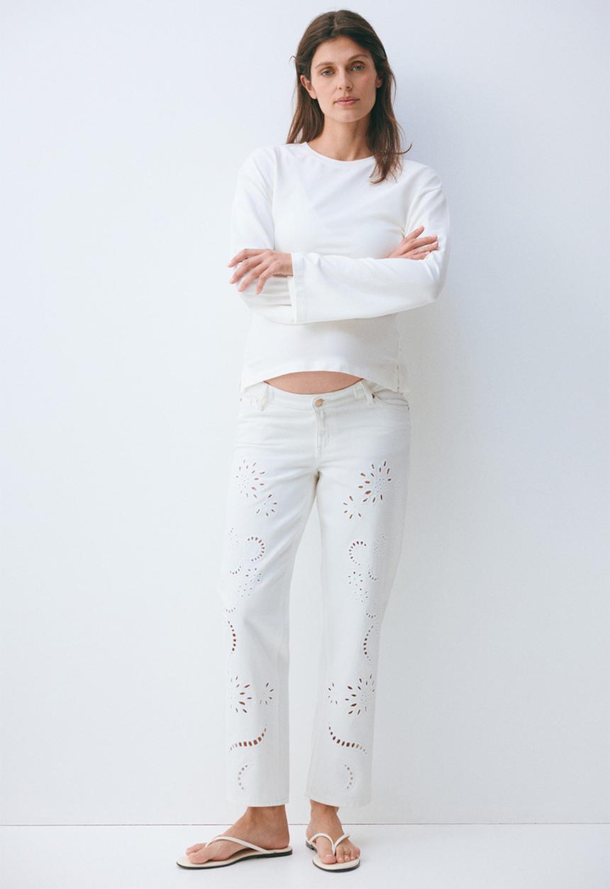 H&M - Mama straight ankle jeans - white