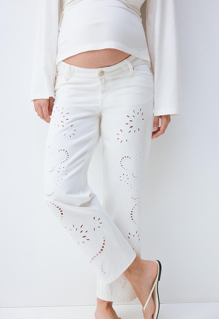 H&M - Mama straight ankle jeans - white