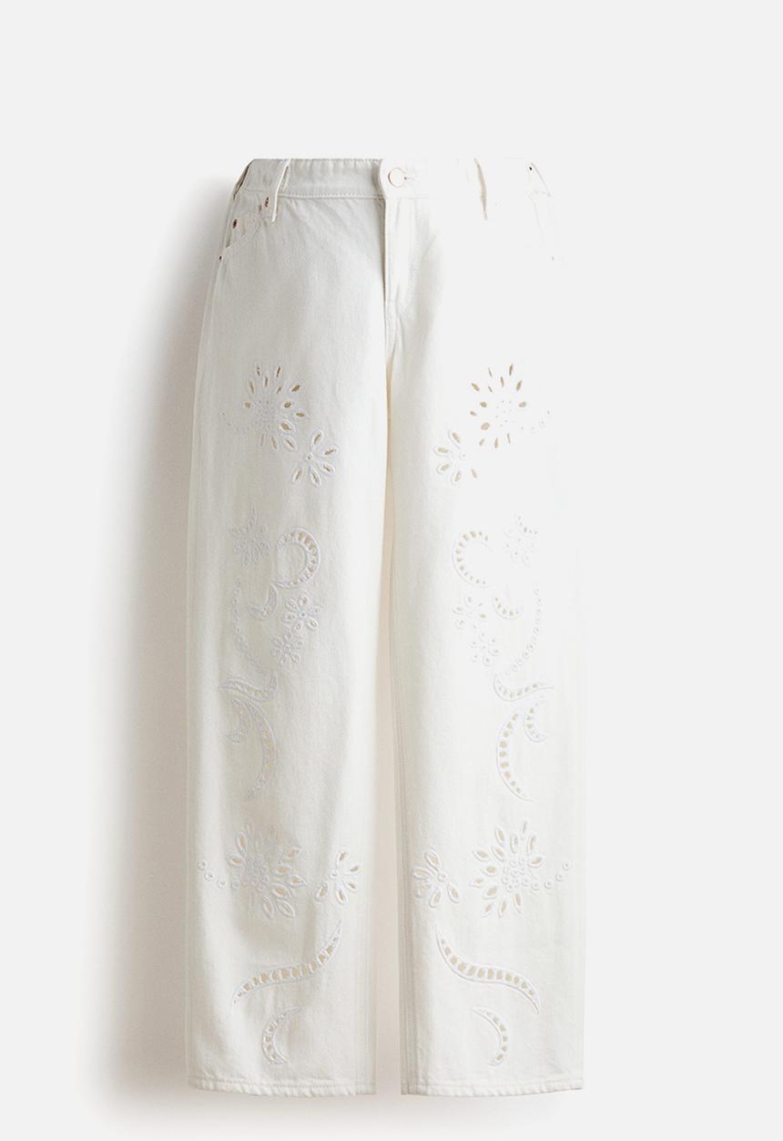 H&M - Mama straight ankle jeans - white