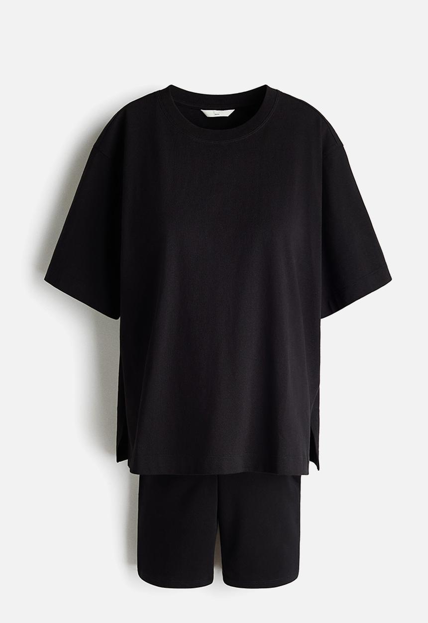 H&M - Mama 2-piece cotton jersey set - black