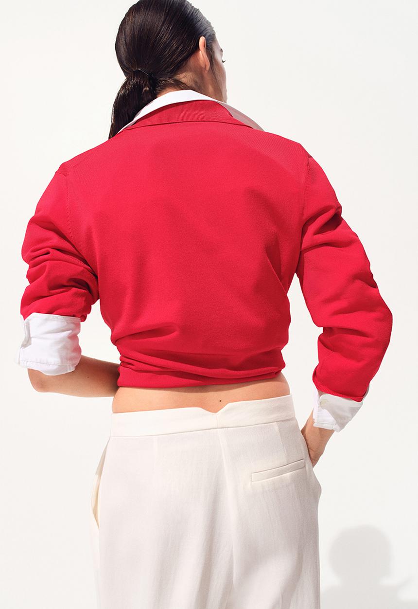 H&M - Wide tailored trousers - ivory