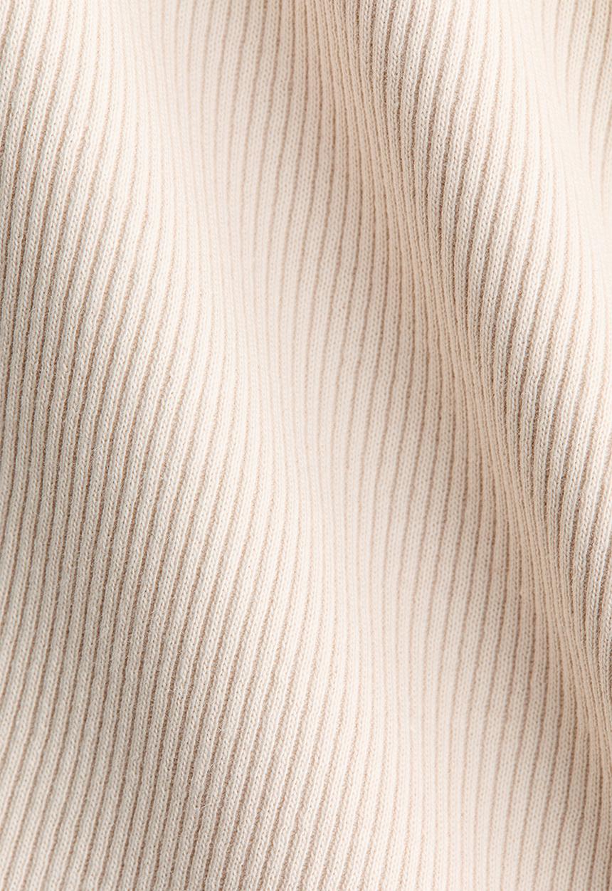 H&M - Rib-knit boat-neck top - light beige