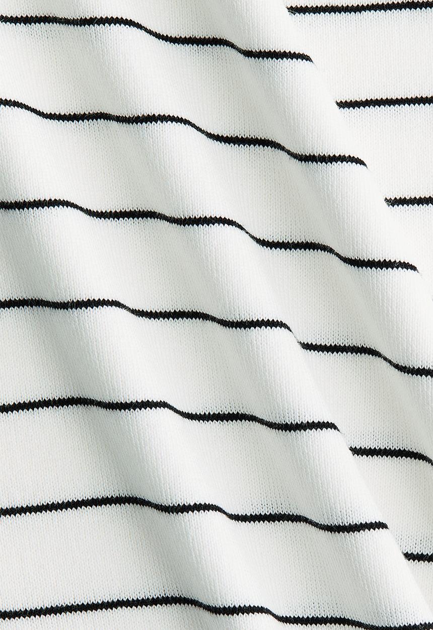 H&M - Fine-knit T-shirt - white/black striped
