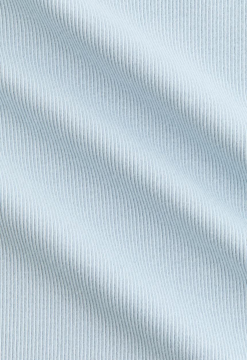 H&M - Ribbed scoop-neck T-shirt - light blue