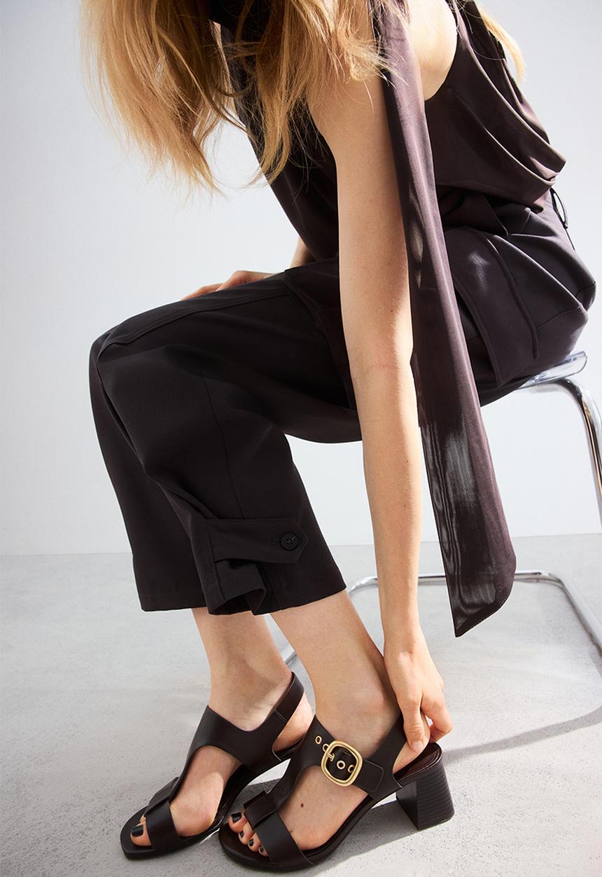 H&M - Block-heeled sandals - dark brown