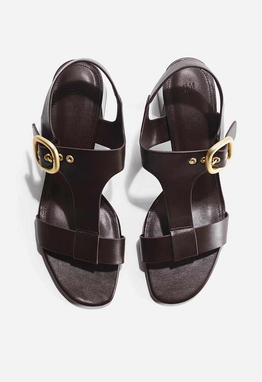 H&M - Block-heeled sandals - dark brown