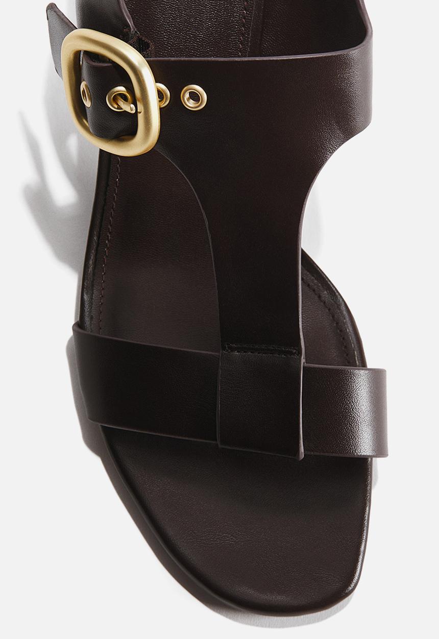 H&M - Block-heeled sandals - dark brown