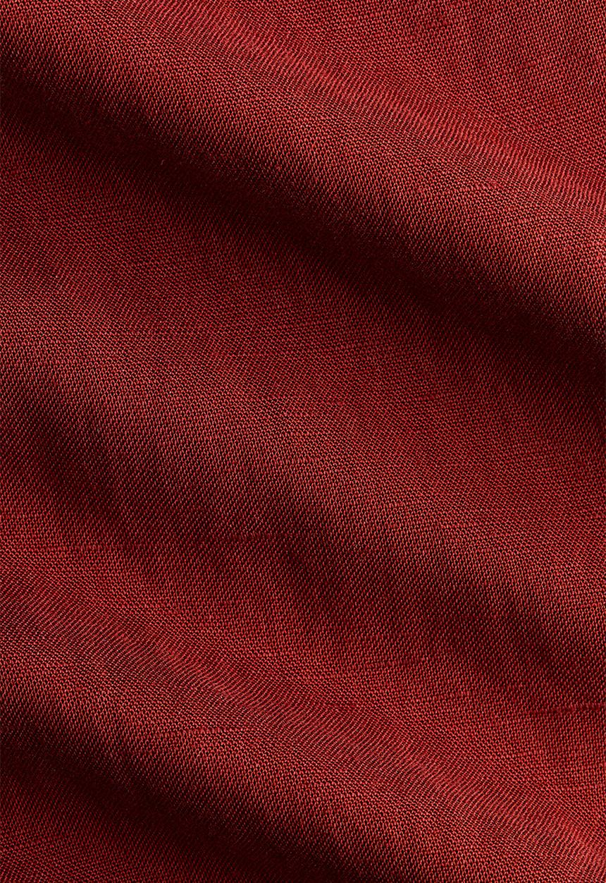 H&M - Linen-blend drawstring trousers - brick red