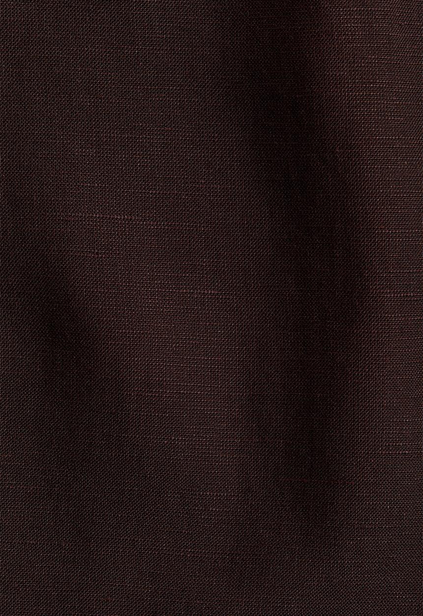 H&M - Linen-blend drawstring trousers - dark brown