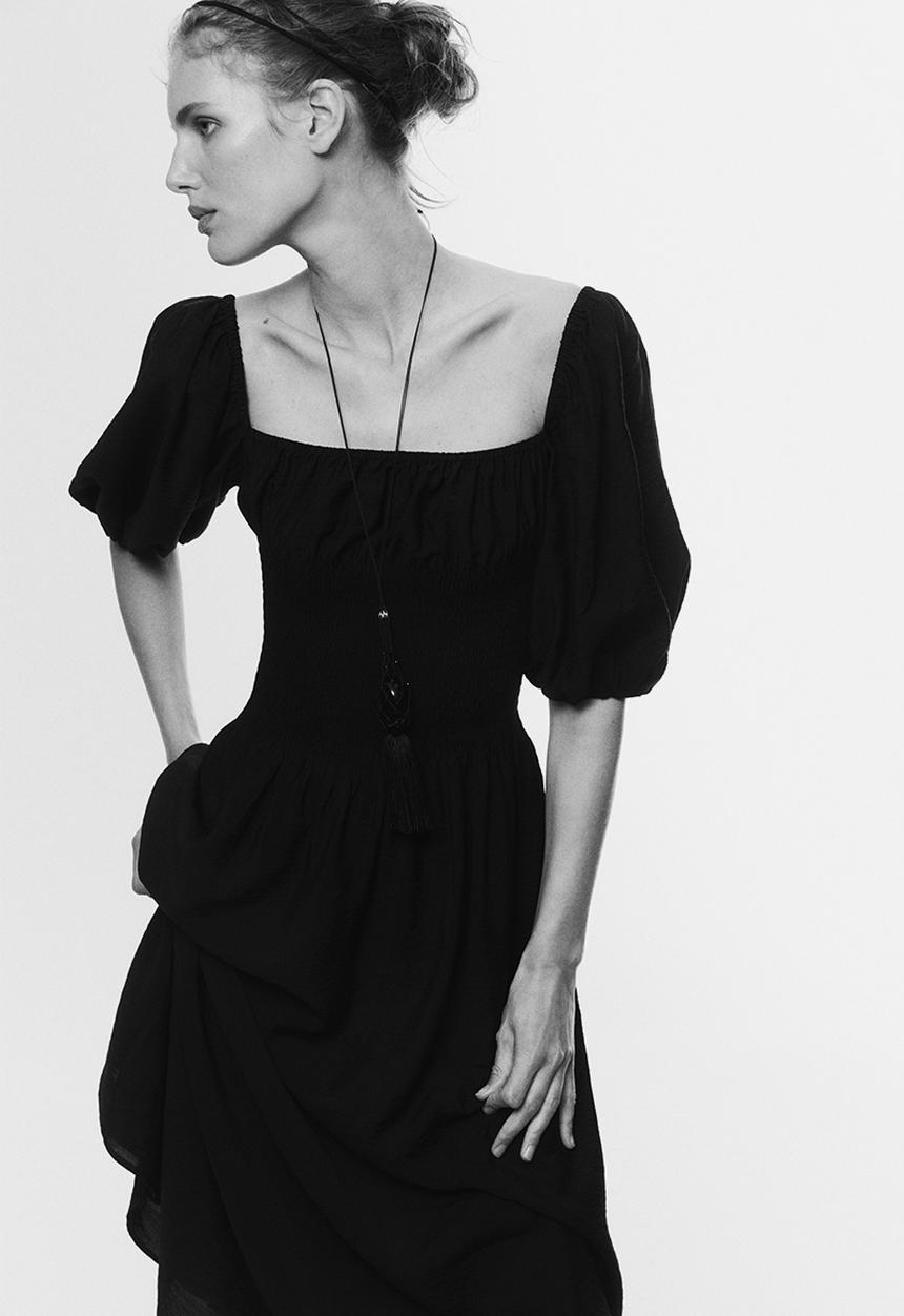 H&M - Smocked-waist dress - black