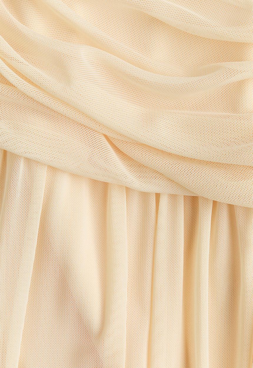 H&M - Draped mesh dress - pale yellow