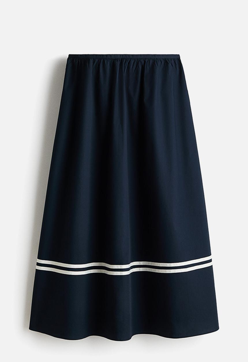 H&M - Loose-fit midi skirt - navy blue
