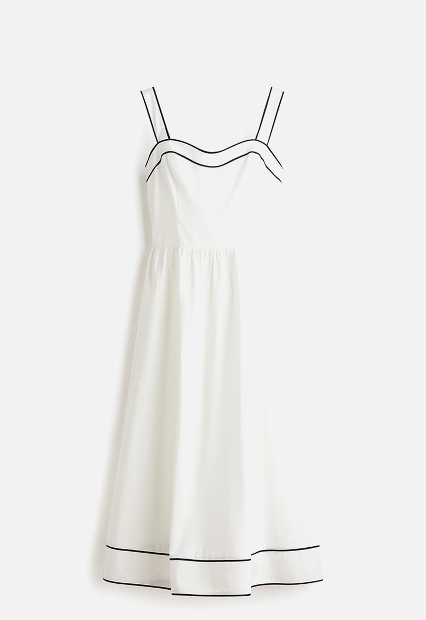 H&M - Flared-skirt cotton dress - white