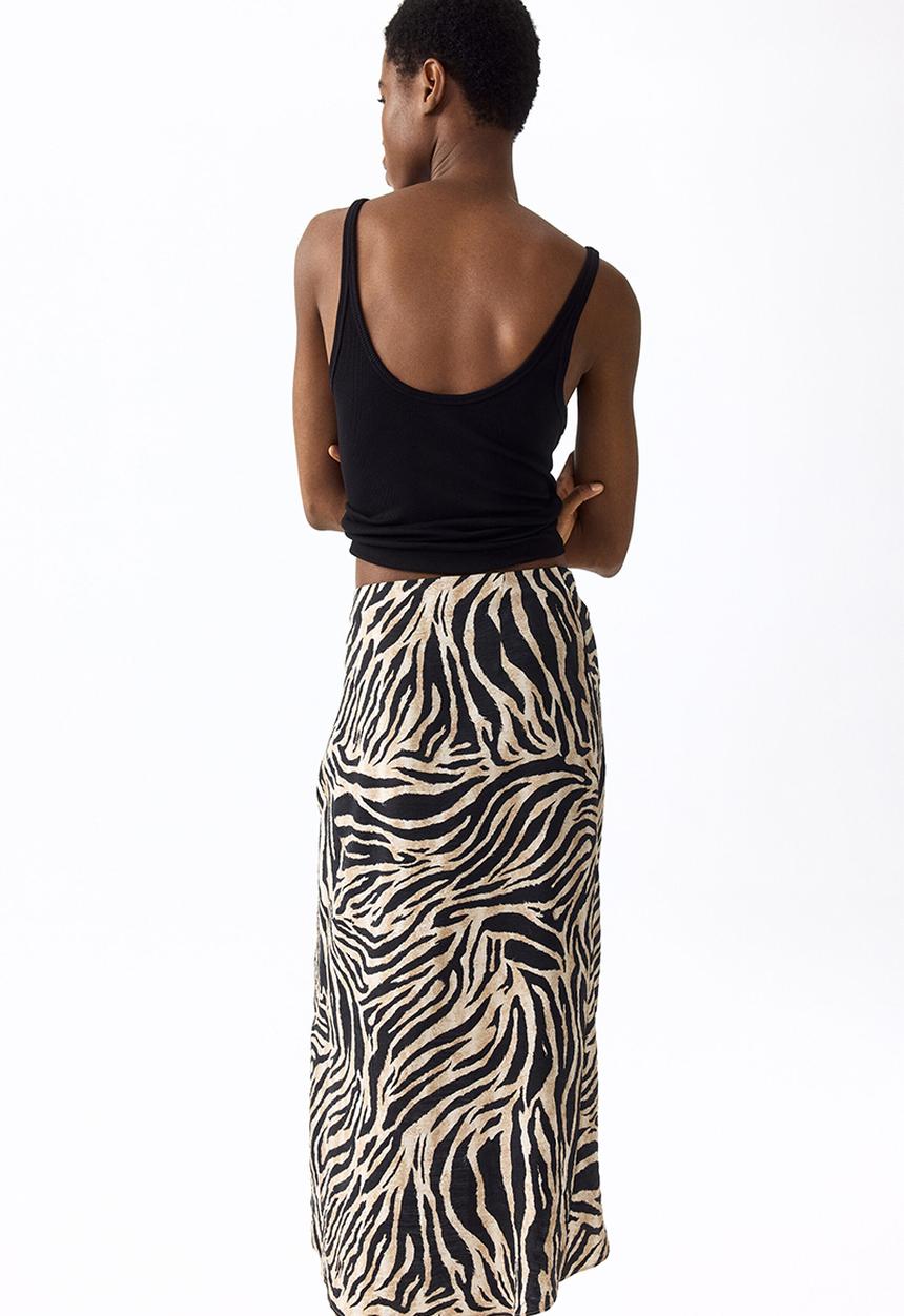 H&M - Wrap skirt - beige/zebra print
