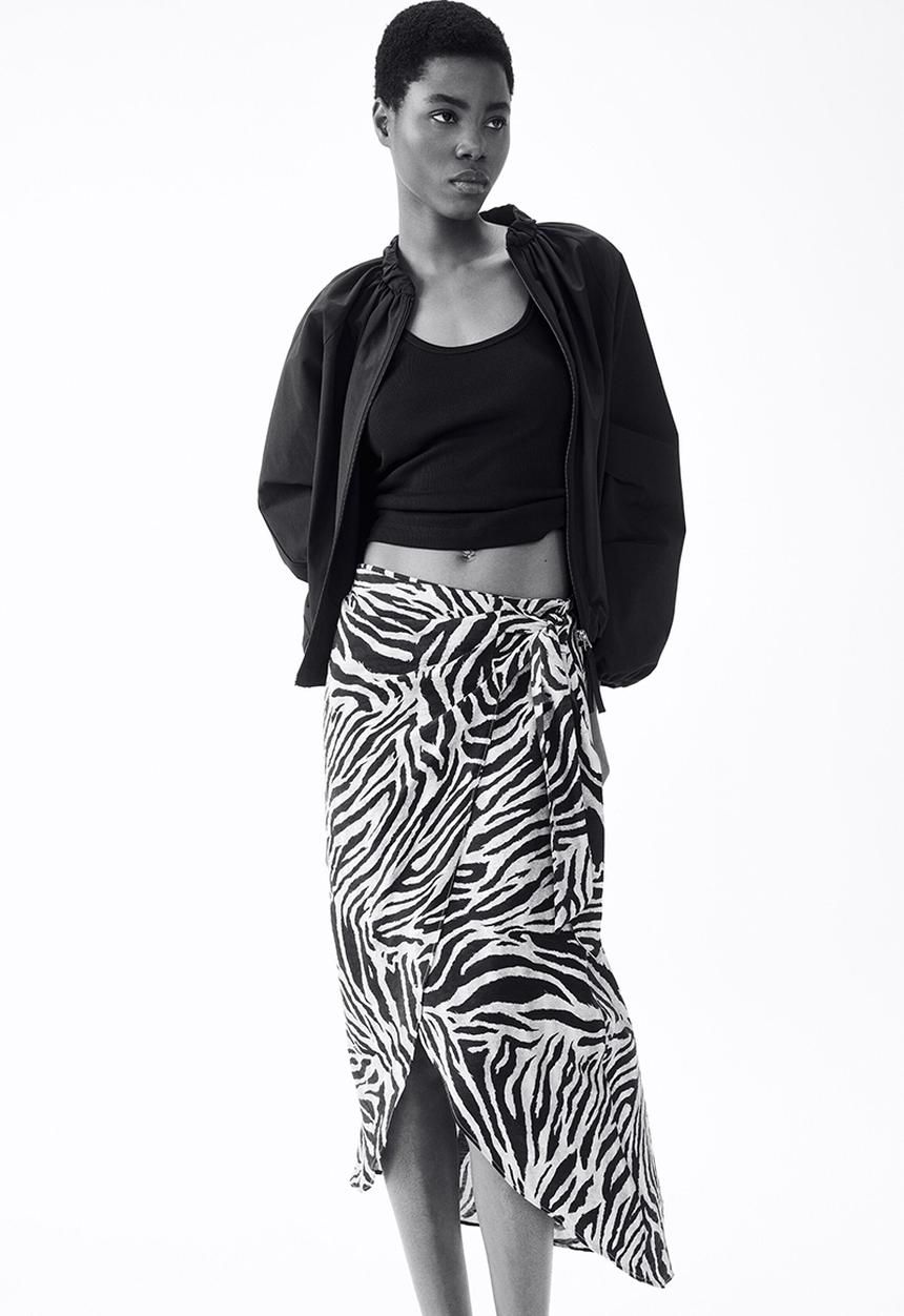 H&M - Wrap skirt - beige/zebra print