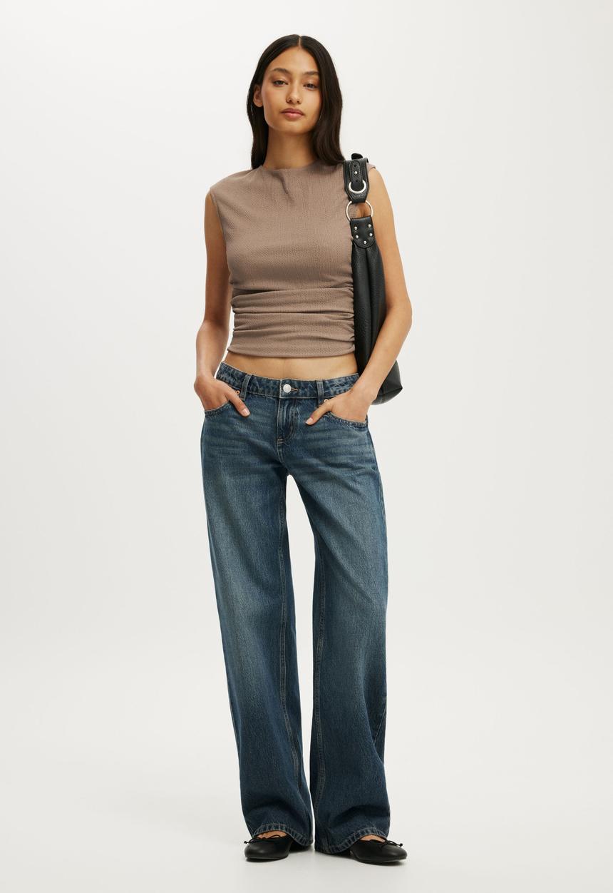 Cotton On - Mia Open Back Top - Washed Mocha