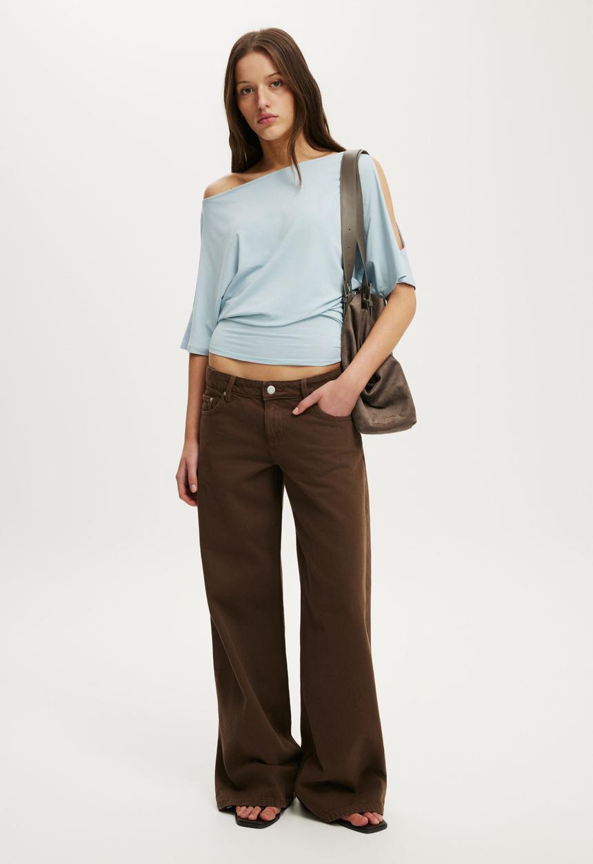 Cotton On - Cold Shoulder Short Sleeve - Iced Marine