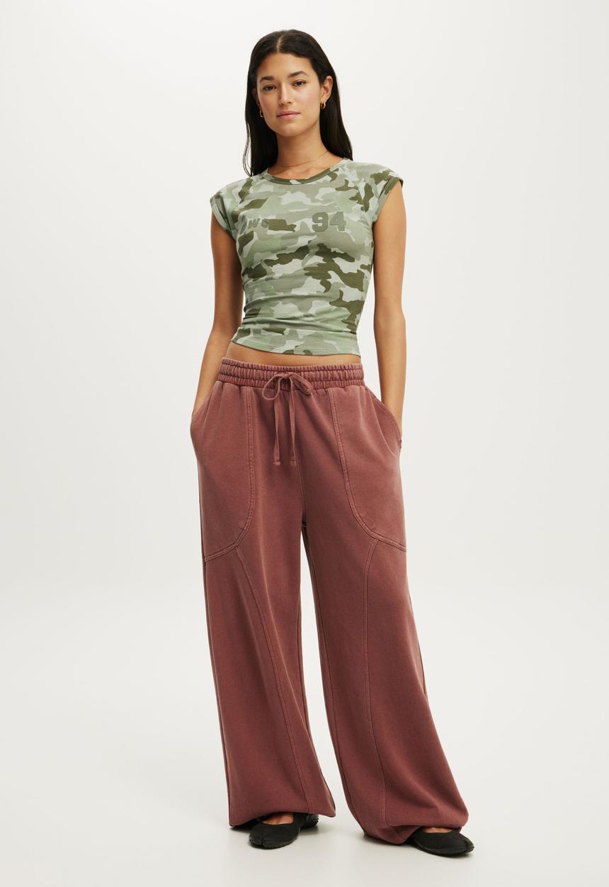 Cotton On - Active Cap Sleeve Tee - Camo