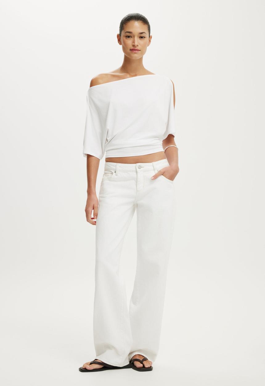 Cotton On - Cold Shoulder Short Sleeve - White