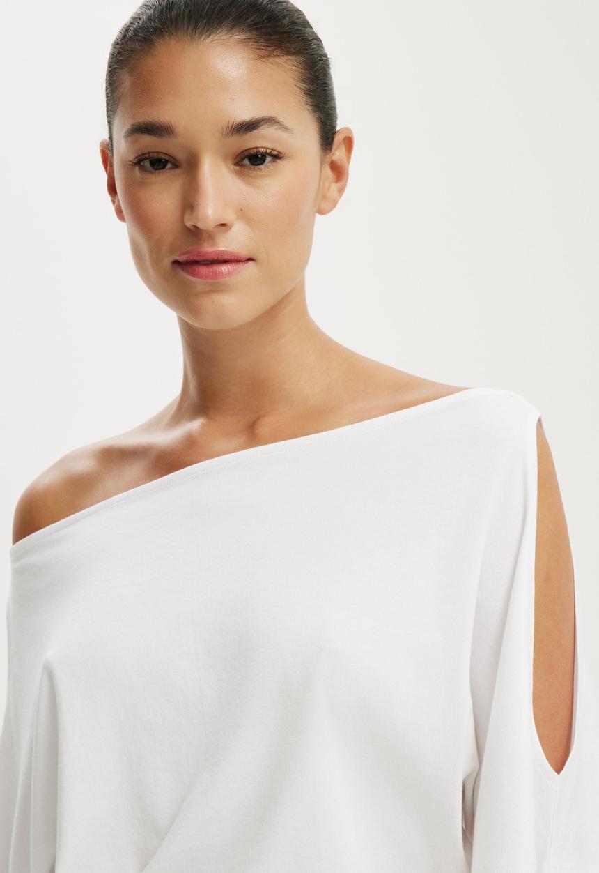 Cotton On - Cold Shoulder Short Sleeve - White