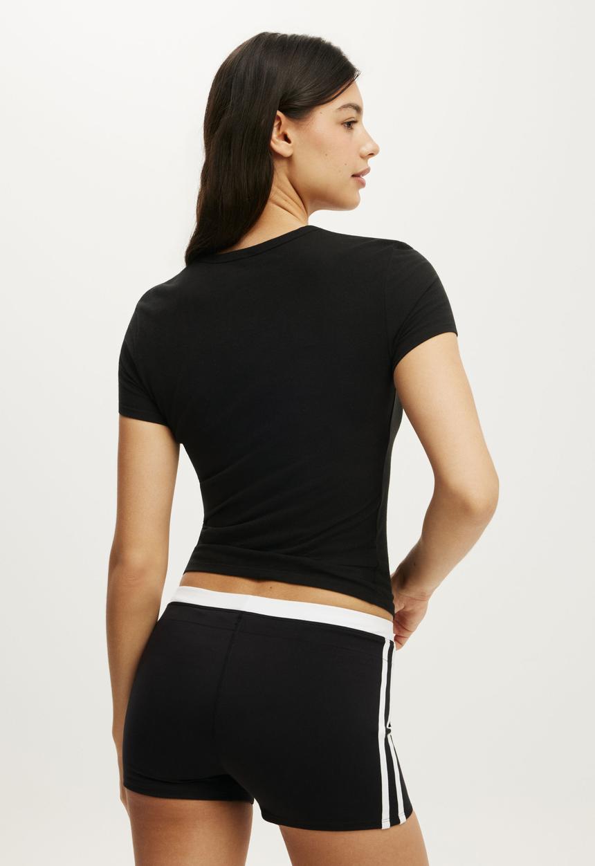 Cotton On - Active Keyhole Fitted T-shirt - Black