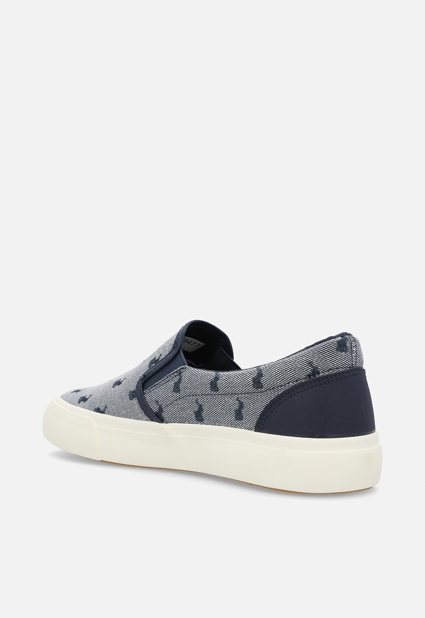 POLO - Jacquard Monogram Slip On - Blue