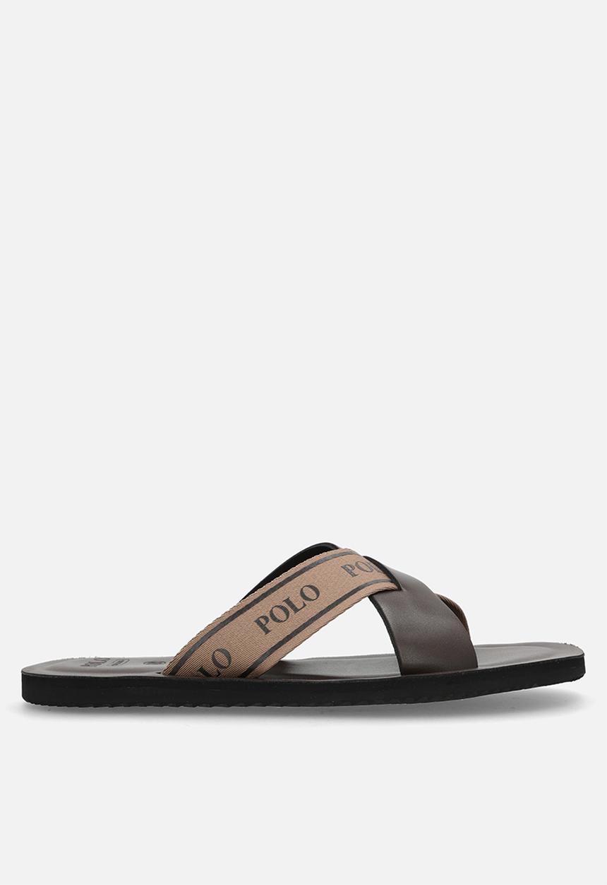 POLO - Cross Logo Leather Sandal - Taupe