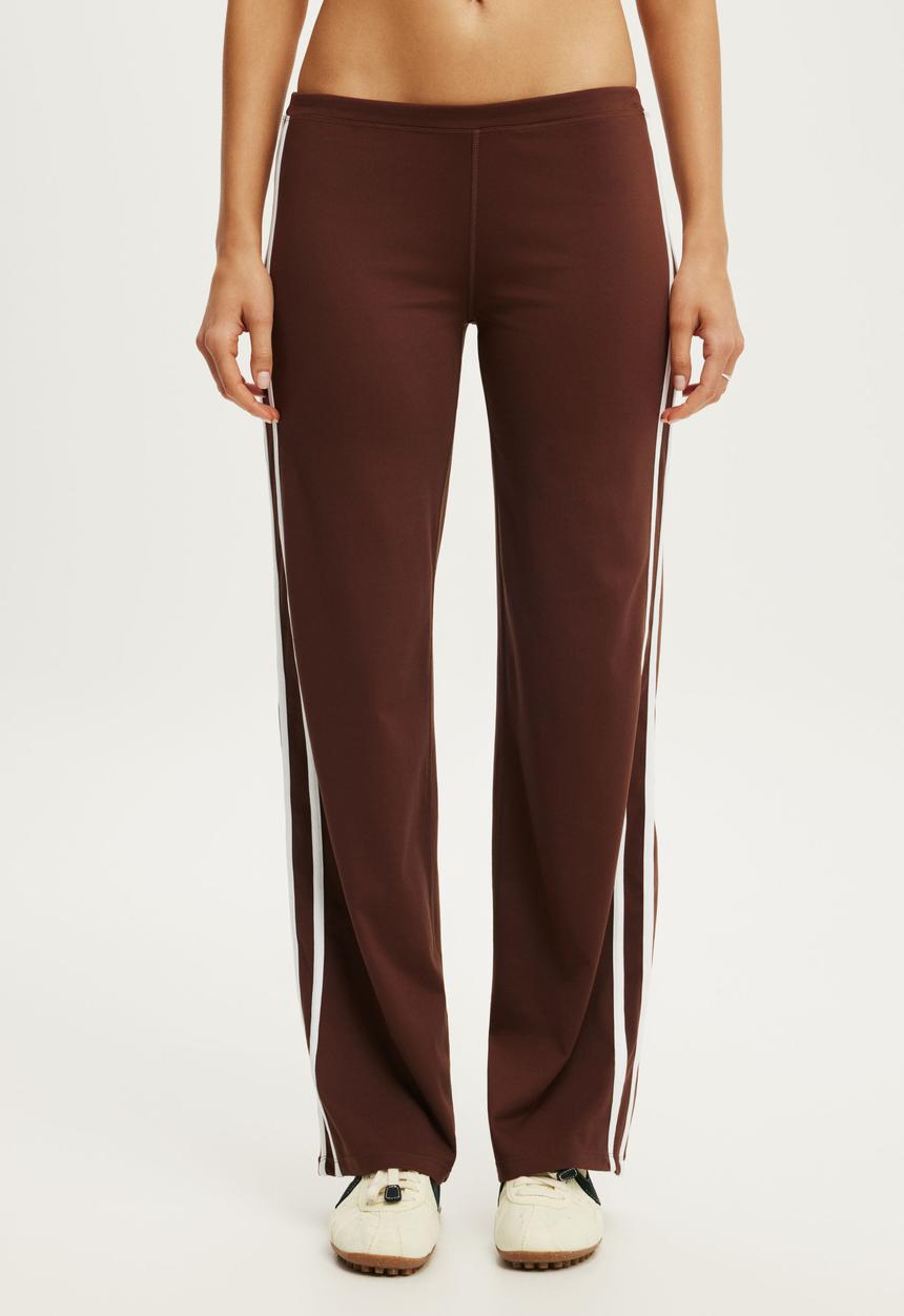 Cotton On - Ultra Soft Low Rise Straight Leg Pant - Chestnut/White